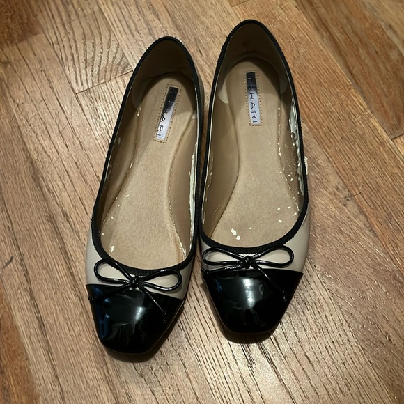 Tahari Intel Bow Ballet Flats with Cap Toes in Chanel Style - Picture 4 of 11